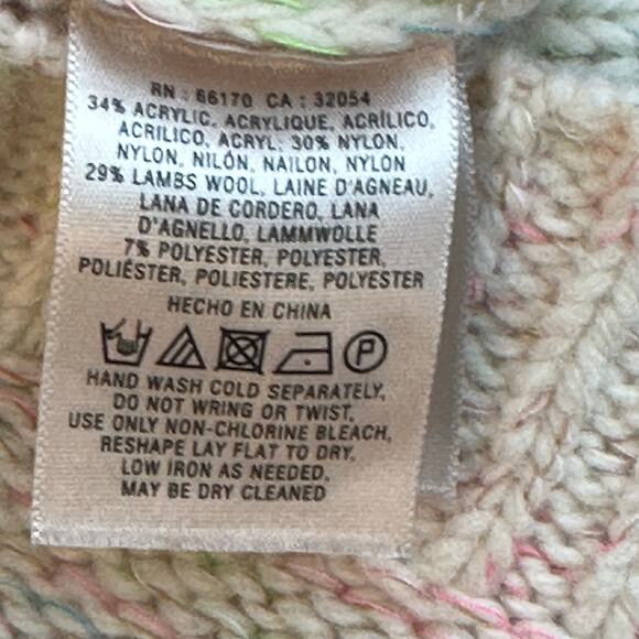 Moth by Anthropologie Button-Hem Speckled Knit Sweater Cream Multicolor Women M - Picture 6 of 6